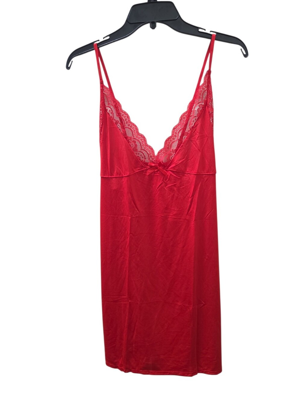 Red Lace-Trim Slip Nightdress Size XXL